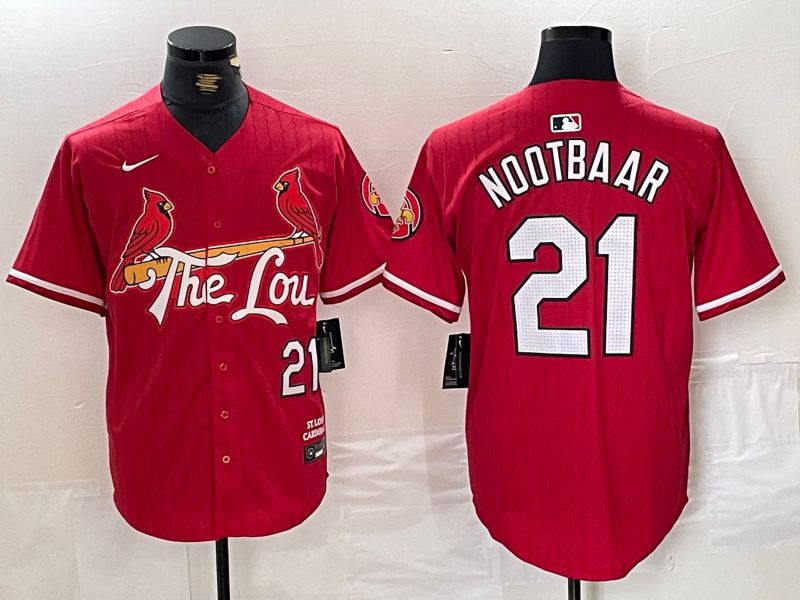 Men St.Louis Cardinals #21 Nootbaar Red City Edition 2025 Nike MLB Jersey style 1->st.louis cardinals->MLB Jersey